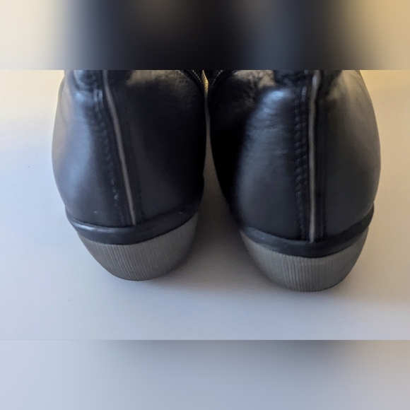 Designer La Pinta Black Winter Genuine Leather Wide Calf Boots Sz 10 - Picture 7 of 13